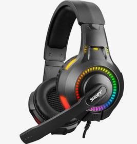 Resim Snopy SN-8800 GAMETIME RGB Işıklı PC USB 3,5M PS4-XBOX-Mobile Siyah Gaming Oyuncu Mikrofonlu Kulaklık 