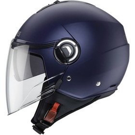 Resim Caberg Riviera V4 Matt Blue Güneş Vizörlü Yarım Açık Motosiklet Kaskı Lacivert 