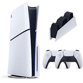 Resim Sony Playstation 5 Slim CD'Li 1 TB İthalatçı Garanti + 2 Kol + Şarj İstasyonu 