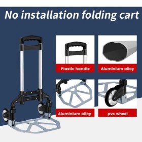 Resim Yeni Nesil Profesyonel Katlanır El Arabası Koli Yük Eşya Paket Taşıma El Arabası 