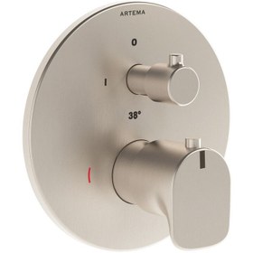 Resim Artema Root Round A4269534 Ankastre Termostatik Duş Bataryası, Sıva Üstü Grubu, Fırçalı Nikel 