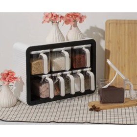 Resim CONAHOME 9'lu Standlı Kaşıklı Baharatlık Seti 