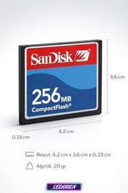 Resim 256 MB CF Compact Flash Hafıza Kartı | Fotoğraf Makinesi - Cnc Makine Uyumlu 