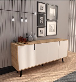 Resim Latina Modern Konsol 180 Cm Safir Meşe - Beyaz 