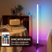 Resim BINDLAN RGB Köşe Zemin Lambası, USB Güçlü, Ayarlanabilir Çok Renkli LED Ayak Lambası, Uzaktan Kumanda ile Sıcak ve Beyaz Işık Ayarları, Modern Ortam Aydınlatması, Oturma Odası, Yatak Odası, Oyun Kurulumu, Yatak Odası Aydınlatması | Modern Aydınlatma | USB Güçlü Lamba, Oturma Odası Işıkları 