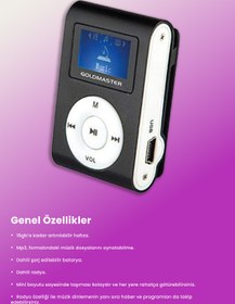 Resim GOLDMASTER Mini Slim Radyolu Mp3 Player Ent 