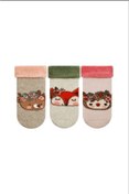 Resim Veraye socks Çiçekli Hayvan Desen Baskılı Havlu Kız Bebek Çorabı 