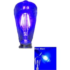 Resim 4 W Mavi Işık 4 Flamanlı Rustik E27 Duy Led Ampül Renkli 1 Adet 