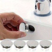 Resim 4'lü Dekoratif Taşma Kapağı - Dayanıklı Plastik Lavabo ve Küvet Tıpa, Şık Beyaz & Siyah Tasarım, Mutfak ve Banyo Lavaboları İçin Uygun, Tıkanıklığı Önler ve Estetiği Artırır, Modern Tasarımlı Lavabo Tıpası, Kolay Kurulum 