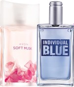 Resim Avon Individual Blue Erkek Parfüm ve Soft Musk Kadın Parfüm Seti 