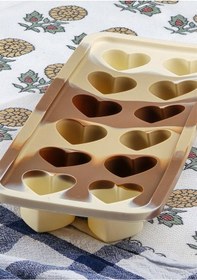 Resim Silikon Kek Kurabiye Kalıbı - 12li Kalp Desenli Kalıp - Isıya Dayanıklı Çok Renkli 