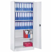 Resim Tam Boy Açık Gri Dosya Dolabı Metal 198Cm (Klasör Dolabı) 
