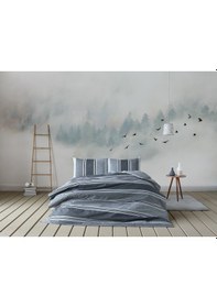 Resim Listra Easy Cotton Çift Kişilik Nevresim Takımı Gri 