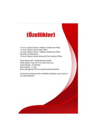 Resim 11 Aşamalı Pompalı Su Arıtma Cihazı 80 Gpd Lg Membran 
