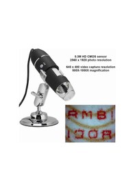 Resim Yaozixa Usb Dijital Mikroskop 500-1000x Büyütme, 8 Led Işık, 0.3m Cmos Sensör, Siyah - Telefon Tamiri Ve Küçük Nesneler İçin 