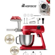 Resim Karaca 7 Litre Paslanmaz Çelik Kulplu Hazne Dijital Kontrol Premıum Döküm Gövde 1800W Kıyma-Sucuk Makinesi & Mutfak Şefi 