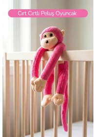 Resim Elleri Yapışan Oyun Ve Uyku Arkadaşı Peluş Maymun Fuşya Fuşya 