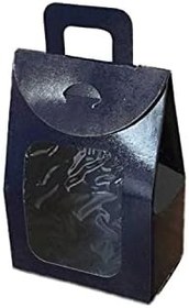 Resim Kına Ve Çerez Çantası Pencereli Karton 7.5X11X4 (20 Adet) Lacivert 