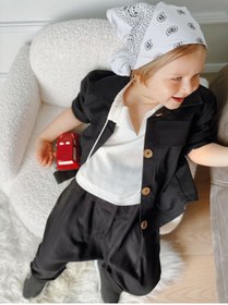 Resim Ares Kids Fashion Siyah Trenç Kot Ceket Bebek Ve Çocuk Giyim Bayramlık Ve Özel Günlük Şık Giyim Kız Erkek 