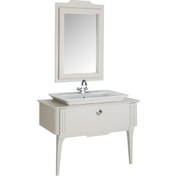 Resim Zeus 115 cm Banyo Dolabı Takımı Soğuk Bej - Tek Delikli Lavabo 