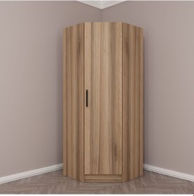 Resim Kale Tek Kapaklı Köşe Zincir Dolap Dore Ceviz - 190cm 