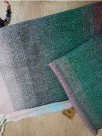 Resim Enefendi Renkli Kareli Yumuşak, Çift Taraflı Pofidik Yeşilpembesiyah Kışlık ,sıcak Omuz Şalı - Atkı 45 X 185 Renkli 