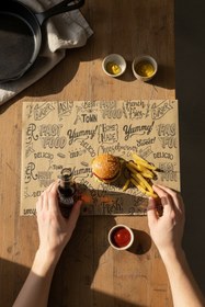 Resim tugce shopping 100 Adet Sunum Kağıdı Kendinden Desenli Gazete Özel Desen Vintage Gazete Yağlı Kağıt 