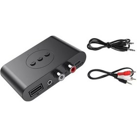 Resim Youmex Bluetooth 5.0 Ses Alıcısı Siyah: Mikrofonlu 3.5mm/rca Uyumlu Kablosuz Müzik Dönüştürücü, Stereo Hoparlör Amplifikatör Seti 