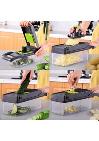 Resim Altron 16 Parça Hazneli Sebze Doğrayıcı Dilimleyici Kesici Çok F 