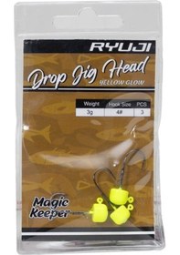 Resim Ryuji Drop Jighead Yellow Glow Uv 4 Gr 3 Adet -10229 1 
