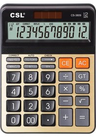 Resim Csl Cs-3809 12 Hane Masa Tipi Hesap Makinesi Gri 