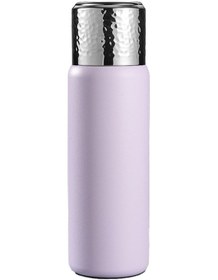 Resim 430Ml Dövülmüş Doku Kapaklı 316 Paslanmaz Çelik Yalıtımlı Su Şişesi Çay Süzgeçli Bpa Içermez Fda Sertifikası Yok - Mor 