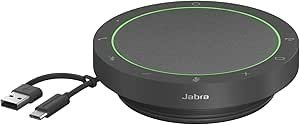 Resim Jabra Speak2 55 Bluetooth eller serbest konuşma çözümü, gürültü azaltmalı 4 mikrofon, 50 mm geniş bantlı hoparlör, geniş bantlı ses, kompakt, taşınabilir, yakınlaştırma ve Google Meet sertifikalı, 