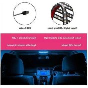 Resim Trendooze Turcoshop11 Araba Led Şerit Işığı 24 Led Neon Usb Portlu İç Aydınlatma Buz Mavisi 