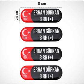 Resim Kişiye Özel Kan Grubu Damla Sticker Seti 4 Parça 