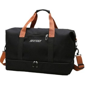 Resim Yifomall "erkek Ve Kadınlar İçin Spor Çantası - Islak Ve Kuru Bölmeli, Pratik Seyahat Çantası" Siyah 