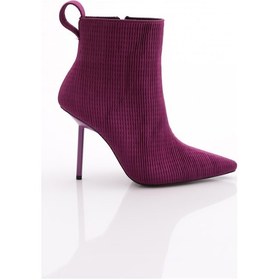 Resim Dgn 8017 Kadin Arkasi Lastikli Topuklu Bot 8017-2446-R145603 Mor 