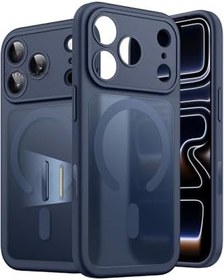 Resim CONSTRAIN - iPhone 17 Pro Max ile uyumlu Kılıf Mat Magsafe ile uyumlu Şarj Özellikli Hassas Butonlu Lansman Renkli Yumuşak Kenarlı - Lacivert 