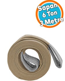 Resim NZB Polyester Sapan Spanzet 6 Ton 3 Metre Kahve Sağlam Yük Kaldırma Taşıma İndirme Halat 