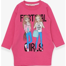 Resim Breeze Kız Çocuk Tunik Baskılı Cepli 3-8 Yaş, Pembe 