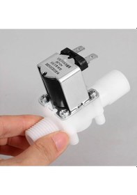 Resim 12v Plastik Solenoid Valf Nc Elektrikli Manyetik Su Akış Vanası 