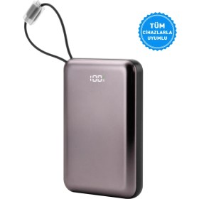 Resim Intouch 10.000 Mah Kablolu Pd Quick Mini Electronic Painting Powerbank Taşınabilir Sarj Cihazı 
