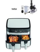 Resim TEFAL Çift Hazneli Easy Fry & Grill Dual Yağsız 8.3 Litre 2700W Fritöz ve Tefal 1000W Hazneli Robot 