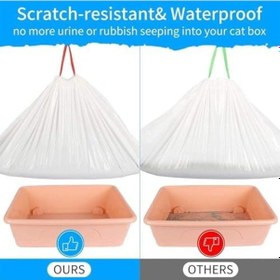 Resim Kedi Kum Kabı Astarları, 10 Adet 78.8x43.1cm Ekstra Dayanıklı Kedi Kumu Torbası, Yırtılmaz Büyük Çekmeli Tek Kullanımlık Astar, Evcil Hayvan Atıkları İçin Pratik Çözüm 