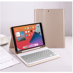 Resim MMPSHOP Ipad 7.Nesil 10.2 A2197-A2200-A2198 Uyumlu Bluetooth Özellikli Kalem Bölmeli Klavyeli Tablet Kılıfı 