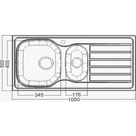 Resim Artenova Art2010-a 50-100 Ankastre Eviye 1.5 Göz Sol Damlalık Krom 