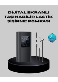 Resim Cn Taşınabilir 80w Kablosuz Lastik Şişirme Pompası Dijital Ekranlı Çok Renkli 
