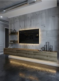 Resim Resital Ledli Duvara Monte Tv Sehpası - Ceviz - W6022-2 Ceviz 