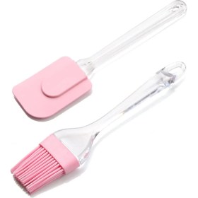 Resim Plastik Saplı Silikon Büyük Boy Fırça Pavia Spatula 2 Li Pembe 