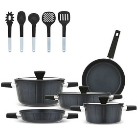 Resim Karaca Biodiamond Regnum İndüksiyon Tabanlı 13 Parça Tencere Seti Siyah 